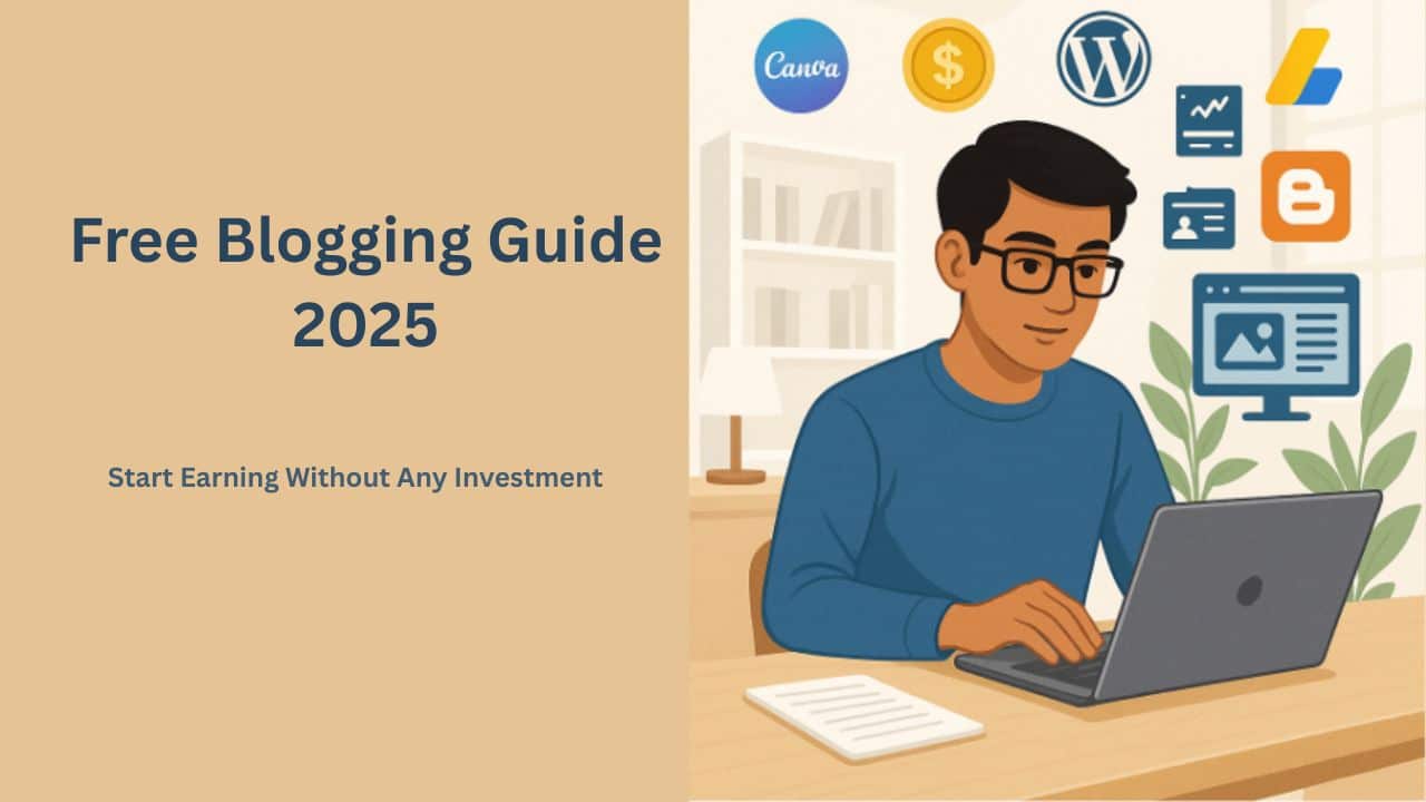 Free Blogging Guide 2025: Start Earning Without Any Investment Free blogging guide for 2025, featuring tips and strategies for successful online content creation and Earning Without Any Investment
