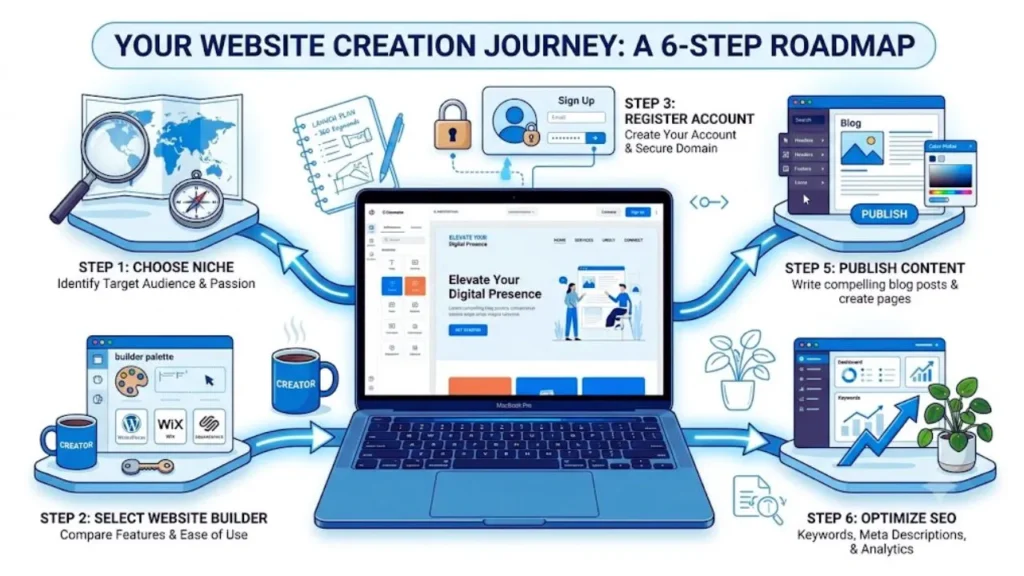 How to Create a Website for Free in 2026 (Step-by-Step Beginner Guide) Steps to create a website for free from choosing a platform to publishing