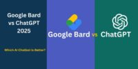 Comparison graphic of Google Bard and ChatGPT showcasing their features and capabilities side by side.