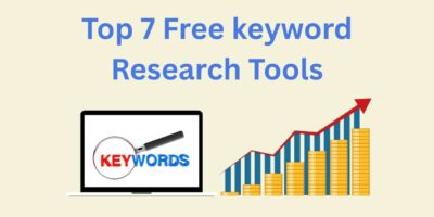 Top 7 free keyword research tools displayed in a visually appealing infographic format.