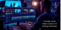 Premier level video creator & editor roadmap outlining key skills and milestones for professional development. Premier Level Video Creation & Editing process