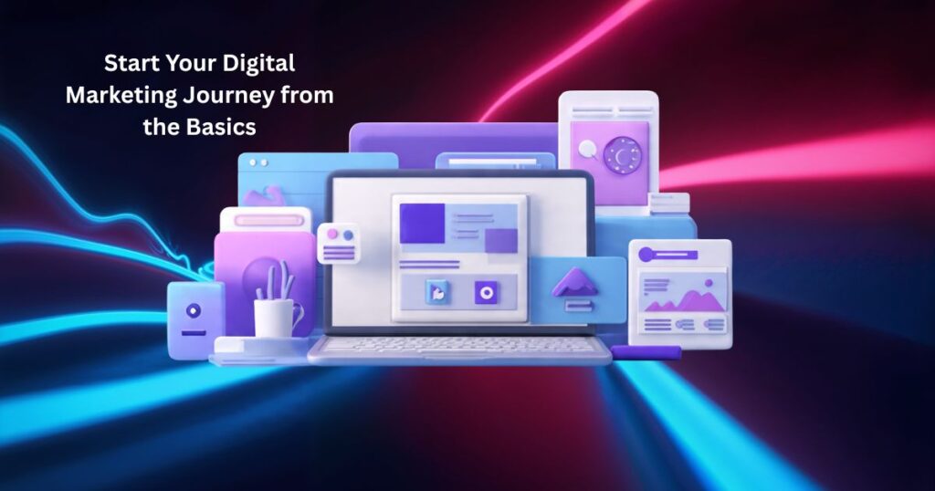 Start your digital marketing journey with foundational concepts and strategies for effective online engagement. Digital marketing roadmap temple.